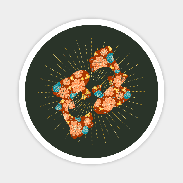 Floral koi - fall colors Magnet by Home Cyn Home 